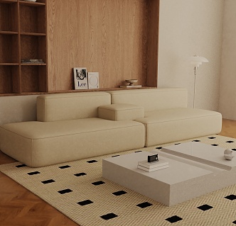 Three-seat sofa 3d model