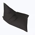 Black Bean Bag Chair with Textured Fabric for Comfortable Lounge Seating