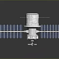 Space Station Satellite With Solar Panels And Orbital Module For Cosmic Exploration