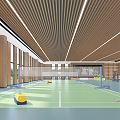 Modern Badminton Hall 3d model