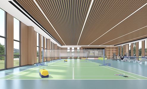 Modern Badminton Hall 3d model