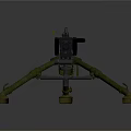 Vintage Military Heavy Machine Gun With Tripod Mount Tactical Design And Metallic Parts