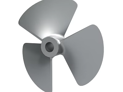 Industrial Metal Propeller With Three Blades And Central Mounting Hole 3d model