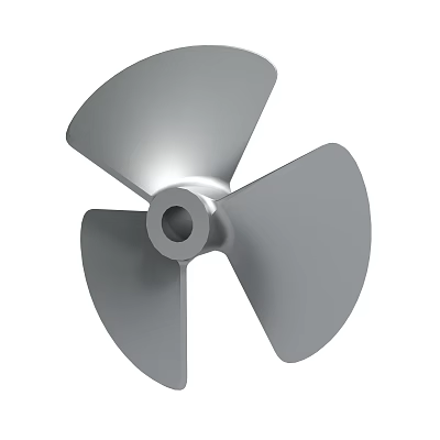 Industrial Metal Propeller With Three Blades And Central Mounting Hole 3d model