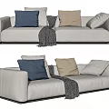 Modern double sofa multiplayer sofa 3d model