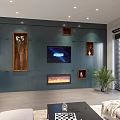 Modern Open Concept Living Dining Area With Wooden Table Floor to Ceiling Windows and Staircase