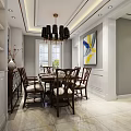 Elegant Modern Dining Living Room Interior With Chandelier Dining Table And Chairs