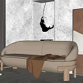 Modern double sofa 3d model