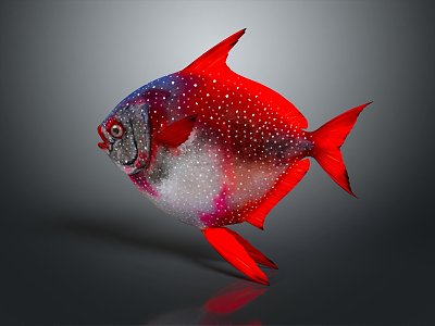 Modern moon fish moon fish orbital fish tropical fish 3d model