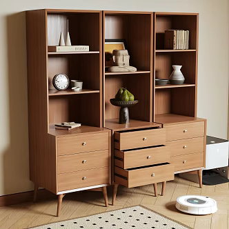 Log wind bookcase 3d model