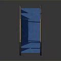 Blue and Orange Metal Industrial Platform with Stairs and Guardrails