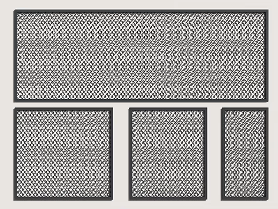 Mesh Fence Design With Large Rectangular And Small Square Panels 3d model