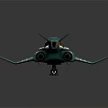 Teal Orange White Spaceship Model With Cosmic Aerospace Design And Detailed Engines And Wings
