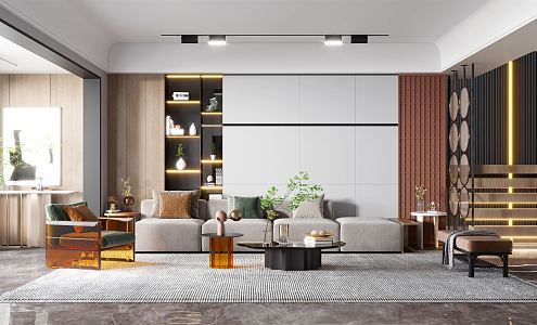 modern living room 3d model