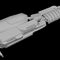 3D Rendering of Detailed Mechanical Device with Cylindrical and Rectangular Components