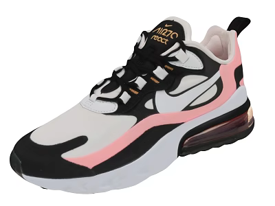Stylish White Black Pink Sports Sneakers With Air Cushion Sole And Modern Upper 3d model