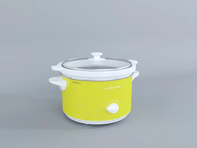 Instant Pot Yellow Electric Cooker With Transparent Lid And White Knob 3d model