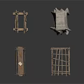Wooden Storage Shelves With Drying Rack And Hanging Cloth For Home Use