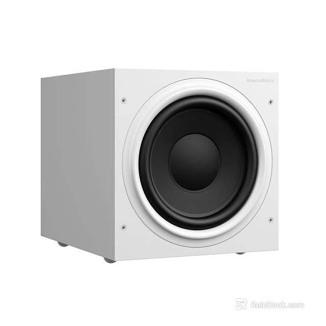 White Compact Subwoofer Audio Speaker With Modern Design And High Quality Sound 3d model 