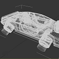 Futuristic Silver And Orange Concept Car With Glowing Thrusters And Orange Stripes