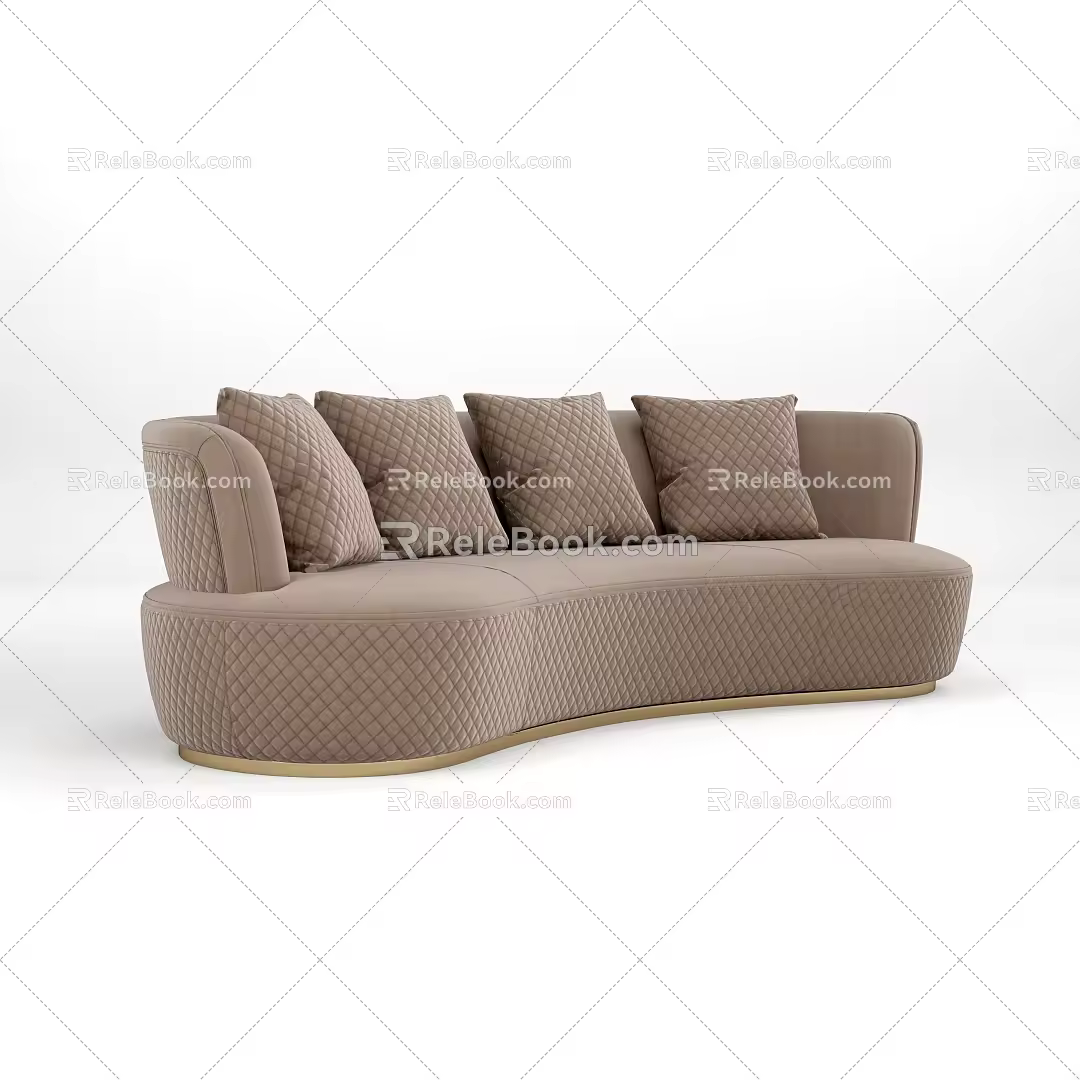 Modern Simple Curved Sofa 3d model