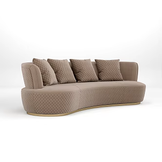 Modern Simple Curved Sofa 3d model