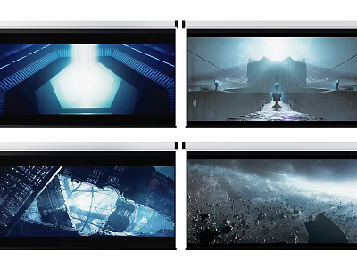 Projection Monitoring of Futuristic Dynamic Scenes with Advanced Visual and Lighting Effects 3d model
