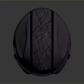 Tactical Weapon Helmet Featuring Purple Design Cracked Pattern And Green Visor 3d model