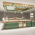 Modern Jewelry Store Interior With Green Gold Display Counters And Elegant Lighting