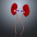 Realistic Human Kidneys Anatomy With Connected Blood Vessels Medical Illustration