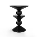 Modern Black Side Table With Geometric Spherical And Conical Design Elements 3d model