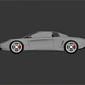 Silver Sports Car With Sleek Modern Design Two Door Body White Wheels Shiny Exterior
