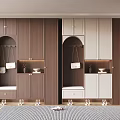 Wine cabinet glass wine cabinet direct drinking machine movable rail socket green plant 3d model