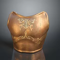 Copper Decorative Vase With Intricate Gold Floral Patterns For Home Decoration