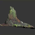 Vibrant Colorful Plant Structure With Hill Like Shape Purple Pink Base And Green Yellow Foliage