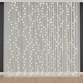 Modern Curtain With Hanging Beads And White Vertical Stripes Design