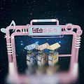 Beery mile music festival menmei Chen sign-in area store multi-path standard booth net red cool mei Chen punch-in point DP point photo area road show photo wall quickly piled up 3d model