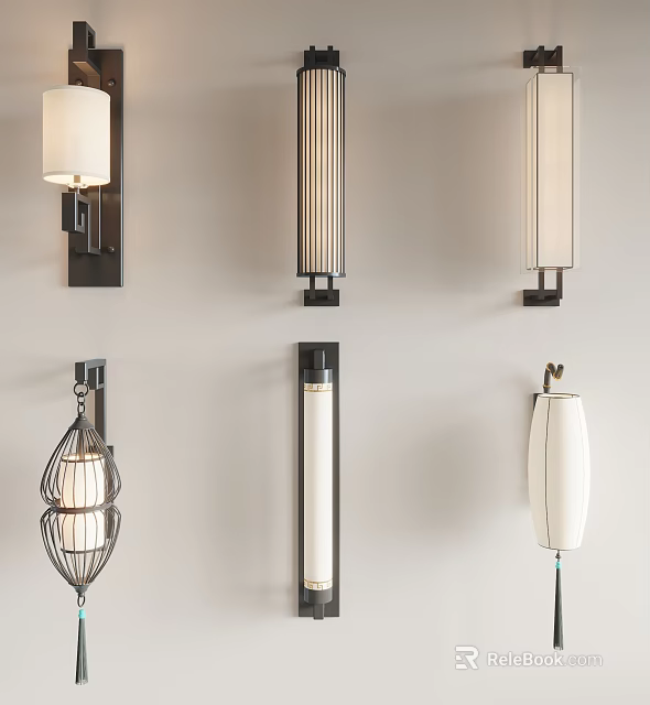Stylish Wall Sconces with Various Designs for Modern Interior Decor 3d model