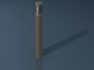 Modern Cylindrical Outdoor Light With Metal Accent For Garden Yard Exterior 3d model