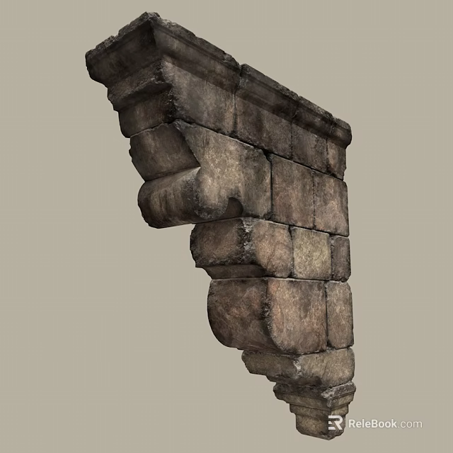 Ancient Stone Arch Structure With Textured Masonry Blocks And Historical Architectural Design 3d model 