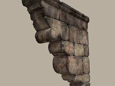 Ancient Stone Arch Structure With Textured Masonry Blocks And Historical Architectural Design 3d model