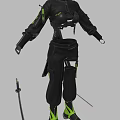 Stylish Black Green Techwear Clothing Design With Functional Sleeves Pants And Accessories