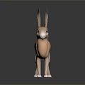Cute Cartoon Rabbit 3D Model With Pink Fur Long Ears And White Details