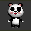 Cute Panda Game and Movie Character With Big Black Eyes Pink Cheeks and Smiling Expression
