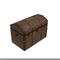 Vintage Brown Trunk with Wooden Frame Metal Latches and Canvas Surface