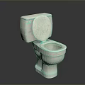 White Toilet Bowl With Open Lid Modern Bathroom Household Essential Fixture