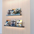 Jewelry Pendant Bookshelf Books and Magazines Storage Rack Punched Plate Decorative Panel 3d model