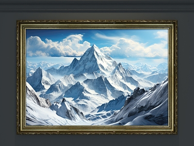 Landscape Oil Painting Snow Mountain Oil Painting model