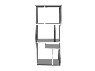 Modern Minimalist Open Bookcase With Multiple Storage Shelves And Compartments 3d model