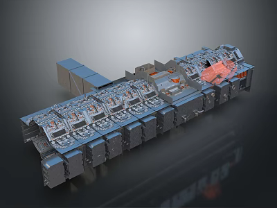 Detailed Industrial Mechanical Assembly With Modular Panels Control Units And Internal Components 3d model